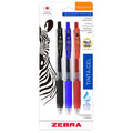 Blíster de 3 bolígrafos de gel Zebra Sarasa Clip 0.7 mm en negro, azul y rojo
