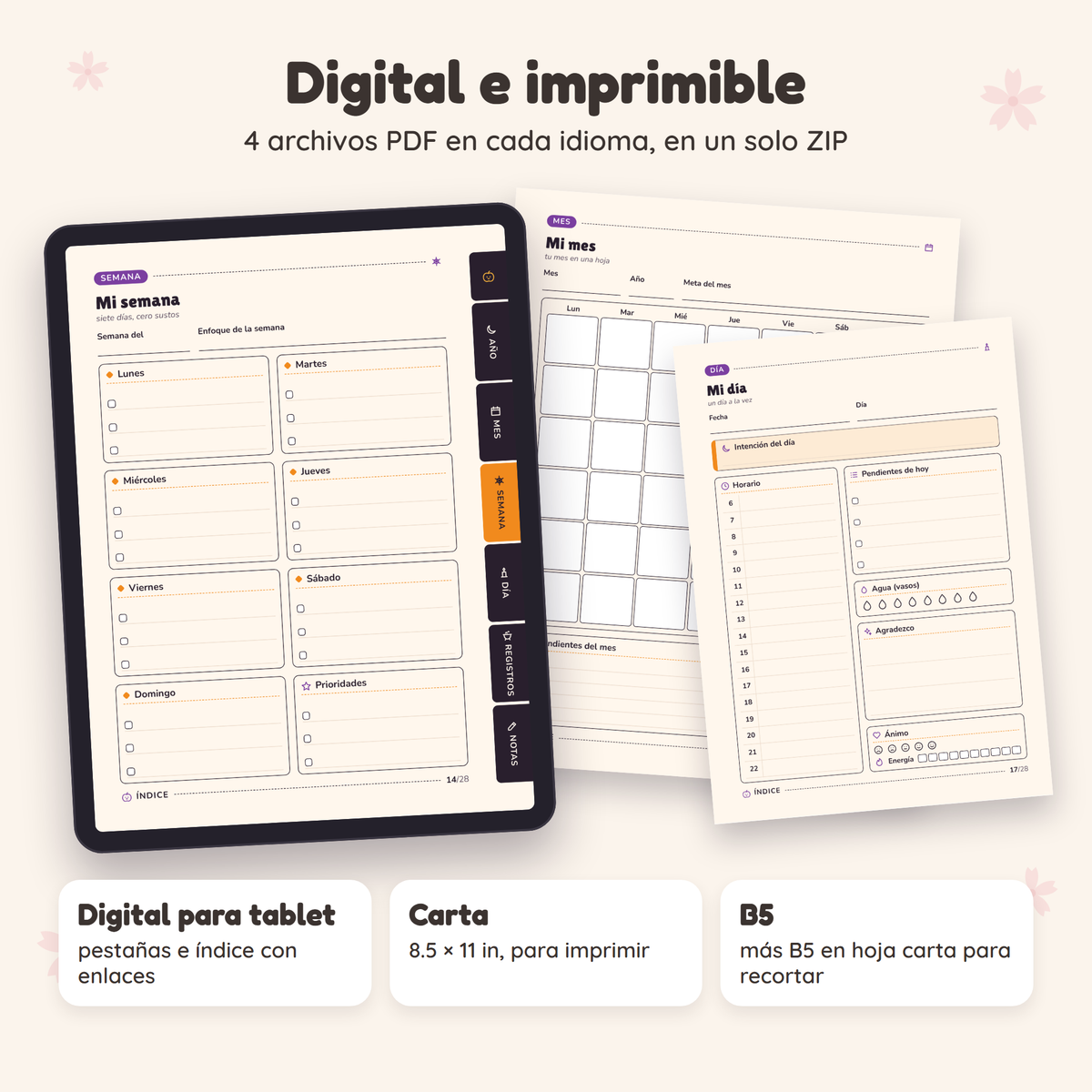 Planner Embrujadito en formato digital para tablet e imprimible tamaño carta y B5
