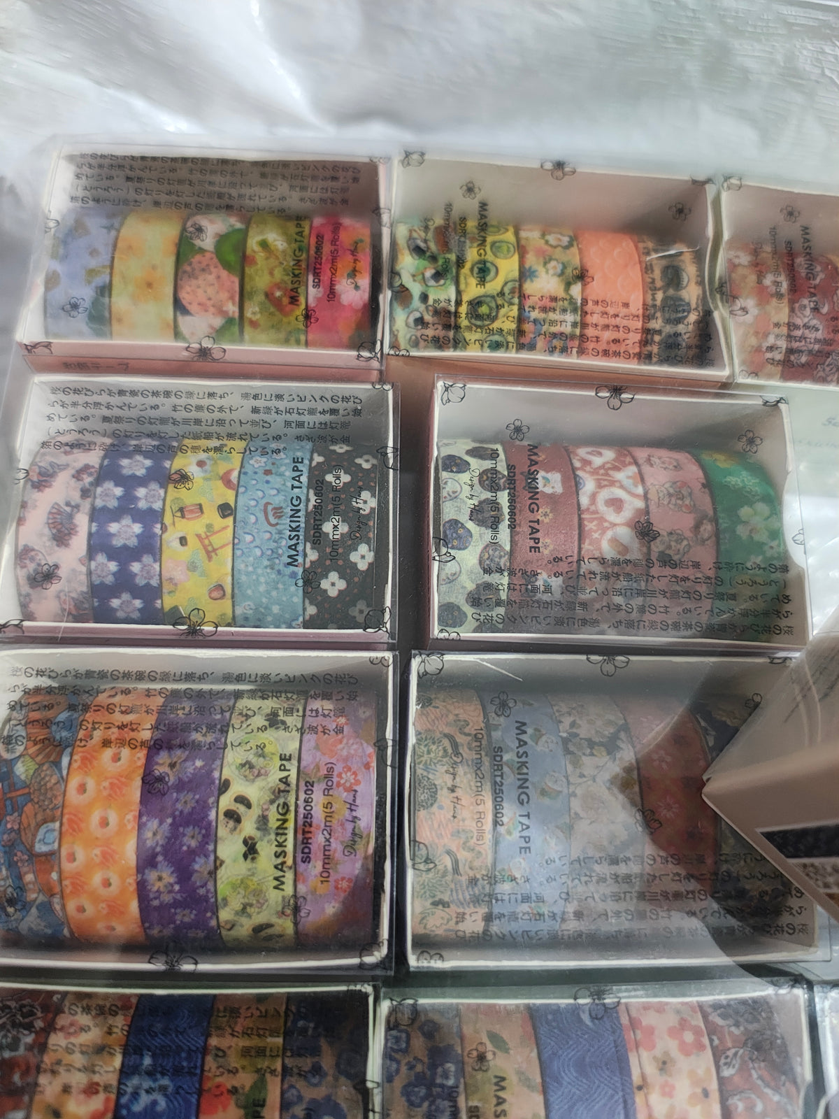 Cinta washi 5 rollos de colores variados